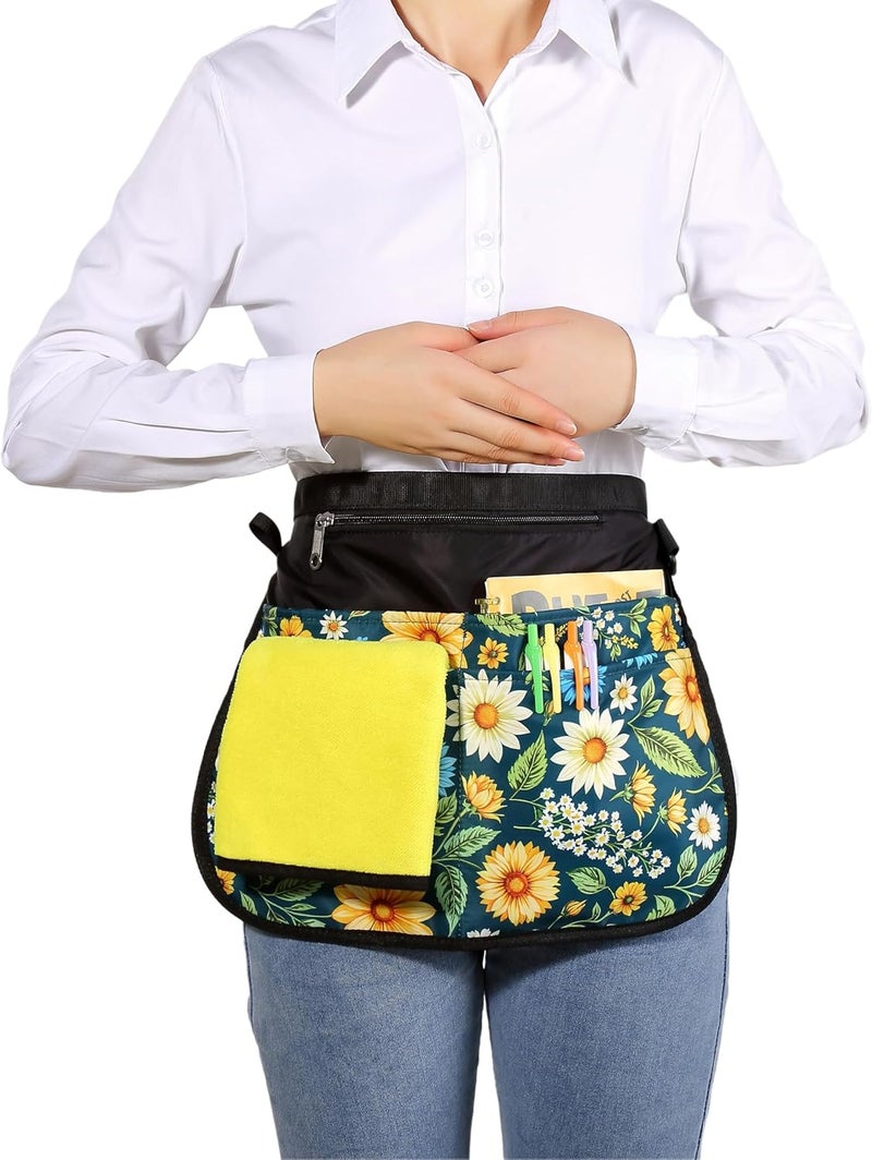 Bafelia Waterproof Server Apron for Women with 5 Pockets,Quickly Put on and Take off Waitress Aprons,Work Apron for Bartender Barista - Image 2